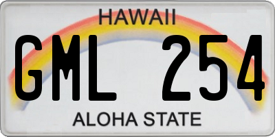 HI license plate GML254