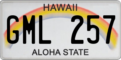 HI license plate GML257