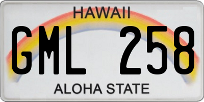 HI license plate GML258