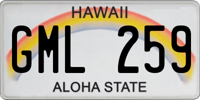 HI license plate GML259