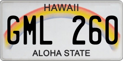 HI license plate GML260