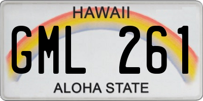 HI license plate GML261