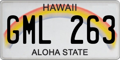HI license plate GML263