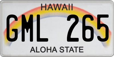 HI license plate GML265