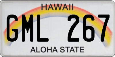 HI license plate GML267