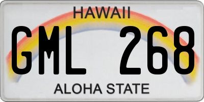HI license plate GML268