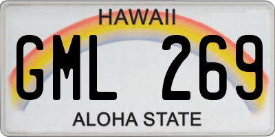 HI license plate GML269