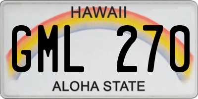 HI license plate GML270