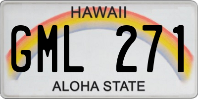 HI license plate GML271