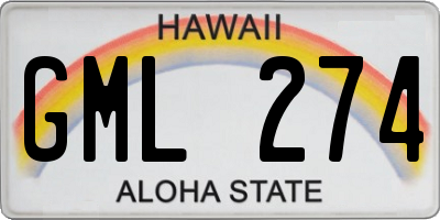 HI license plate GML274