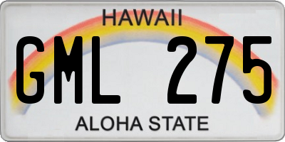 HI license plate GML275