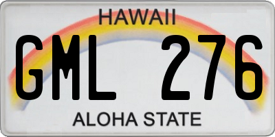 HI license plate GML276