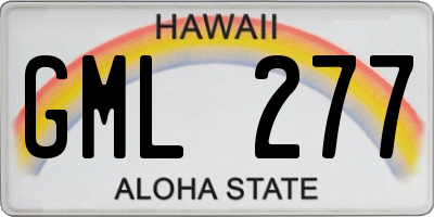 HI license plate GML277