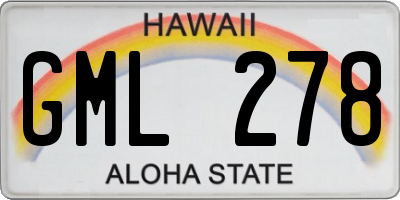 HI license plate GML278