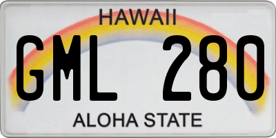 HI license plate GML280