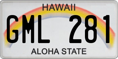 HI license plate GML281