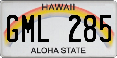 HI license plate GML285