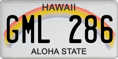 HI license plate GML286