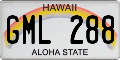 HI license plate GML288