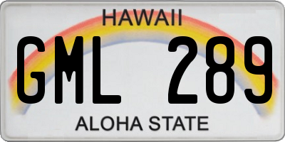 HI license plate GML289