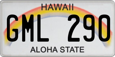 HI license plate GML290