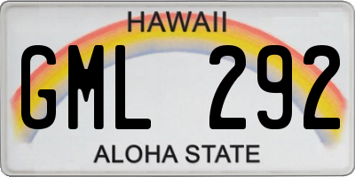 HI license plate GML292