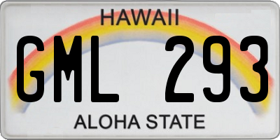 HI license plate GML293