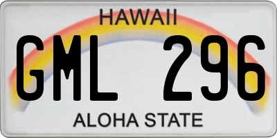 HI license plate GML296