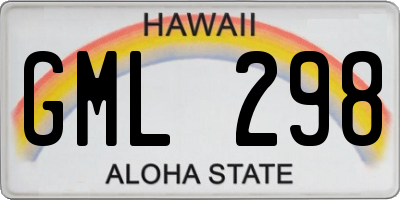 HI license plate GML298