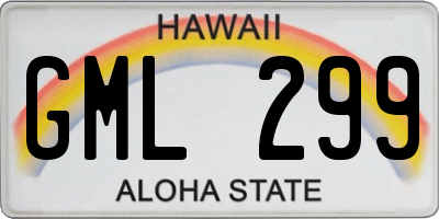 HI license plate GML299