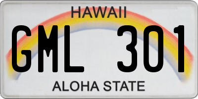 HI license plate GML301
