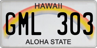 HI license plate GML303