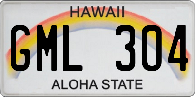 HI license plate GML304