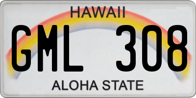 HI license plate GML308