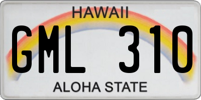 HI license plate GML310