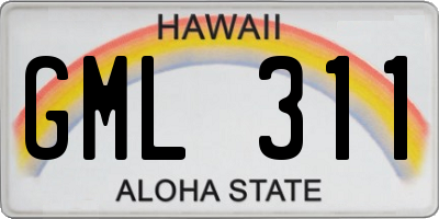 HI license plate GML311