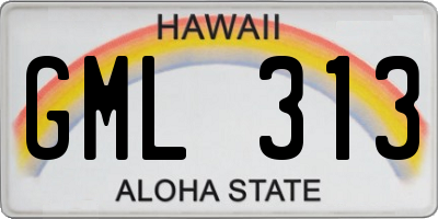 HI license plate GML313