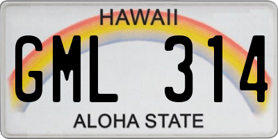 HI license plate GML314