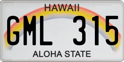 HI license plate GML315