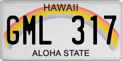HI license plate GML317