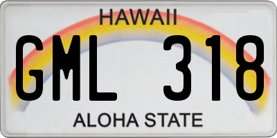 HI license plate GML318
