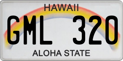 HI license plate GML320