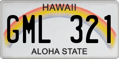 HI license plate GML321