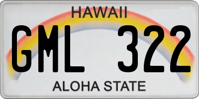 HI license plate GML322