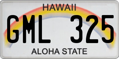 HI license plate GML325