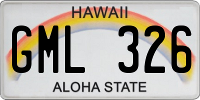 HI license plate GML326