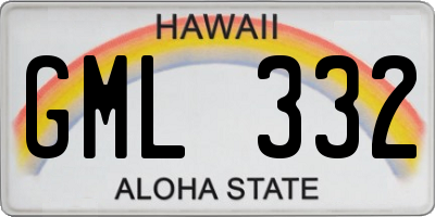 HI license plate GML332