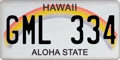 HI license plate GML334