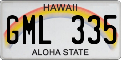 HI license plate GML335