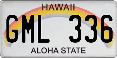 HI license plate GML336